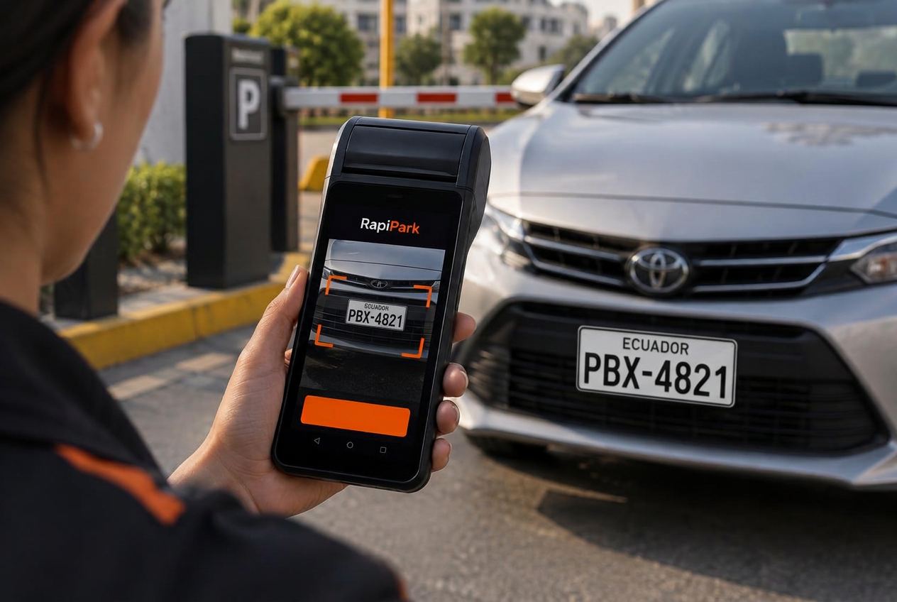 Escaneo de placa con POS RapiPark